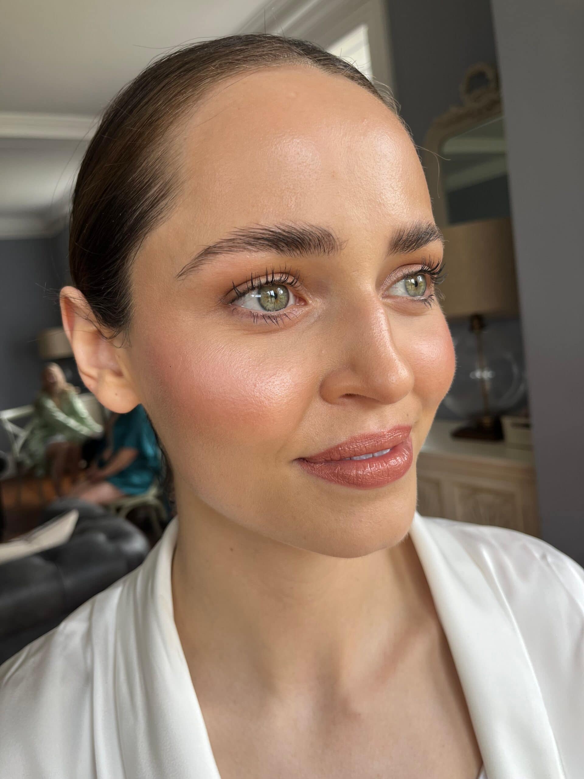 Close up colour image of a bride with new makeup applied by Lexi.
Lexi Brownfield - Bridal & Wedding Makeup Artist Essex.